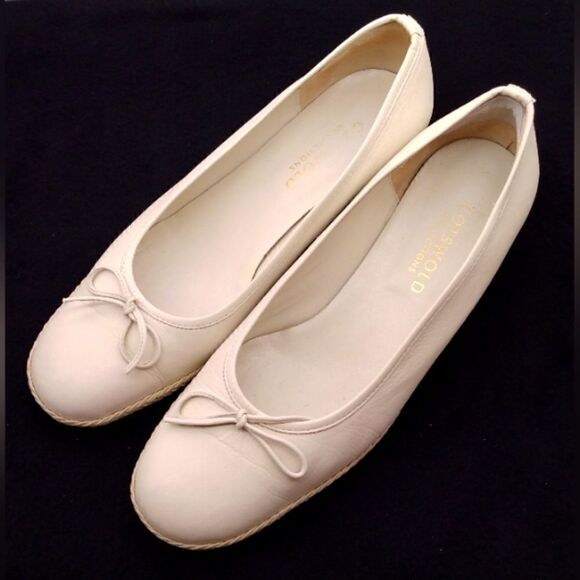 Leather Wedge Woven High Heel Shoes SZ 40 with Tie Bow Women's - Picture 2 of 13